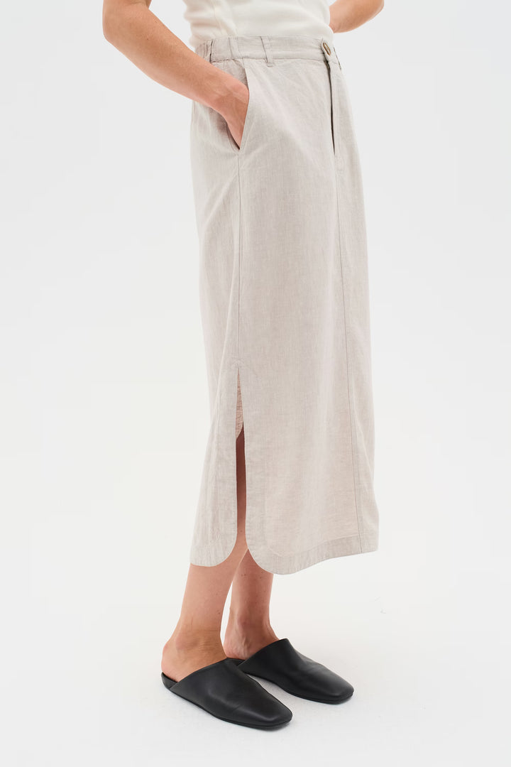 Rimone long skirt — Blended linen and flowy cut