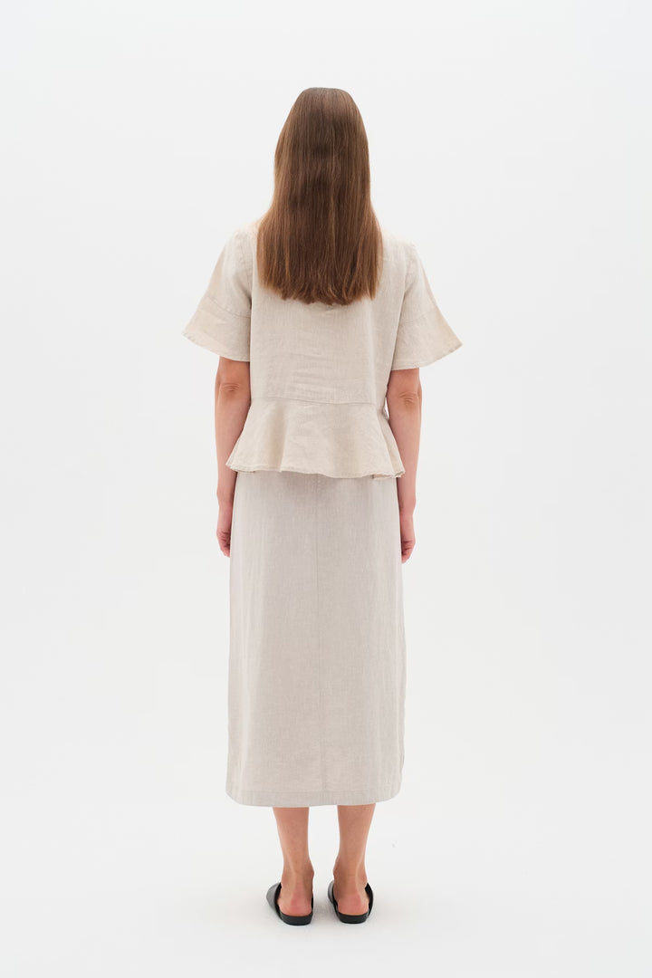 Rimone long skirt — Blended linen and flowy cut