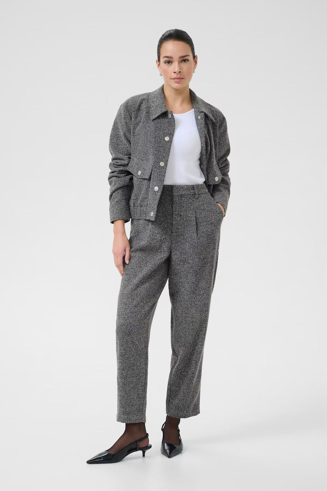 Pantalon gris fumée Alba