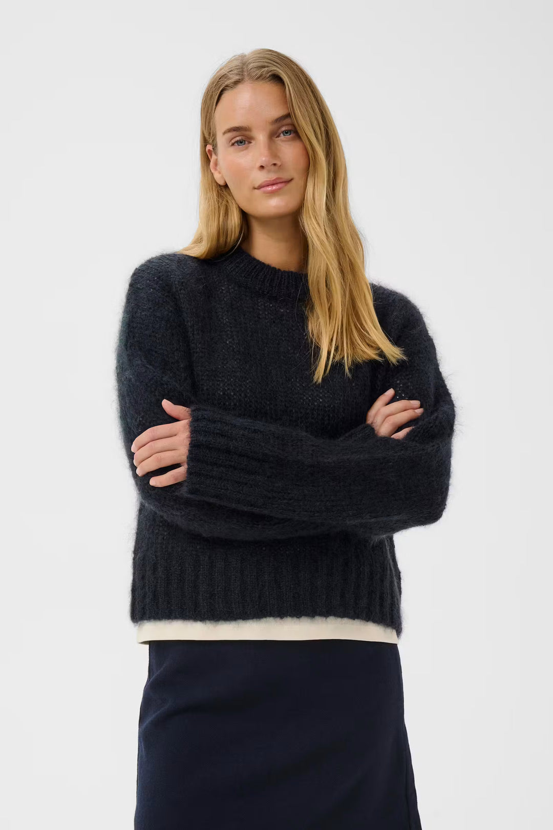 Chandail de mohair et laine Sille - Avec col rond
