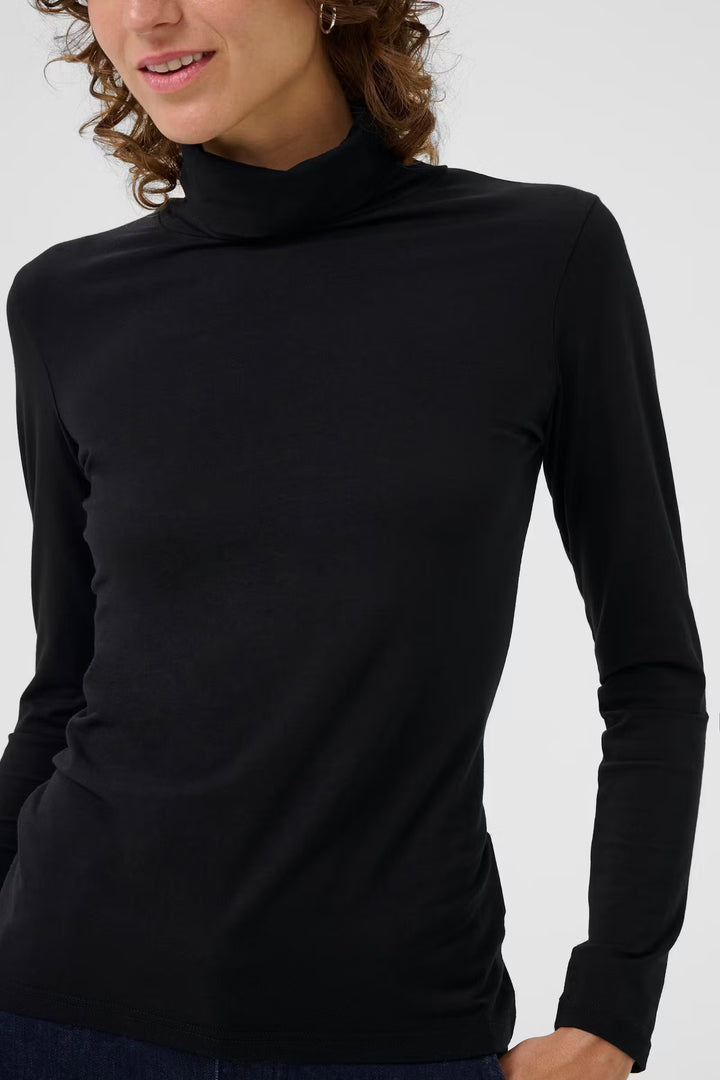 Haut ajusté en mélange de coton biologique Efinas - Style col roulé
