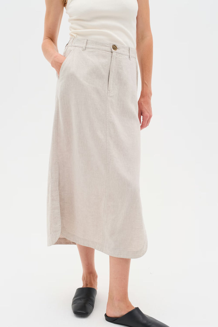 Rimone long skirt — Blended linen and flowy cut
