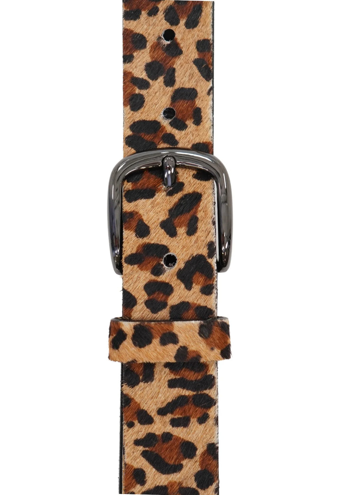 Ceinture léopard cuir véritable