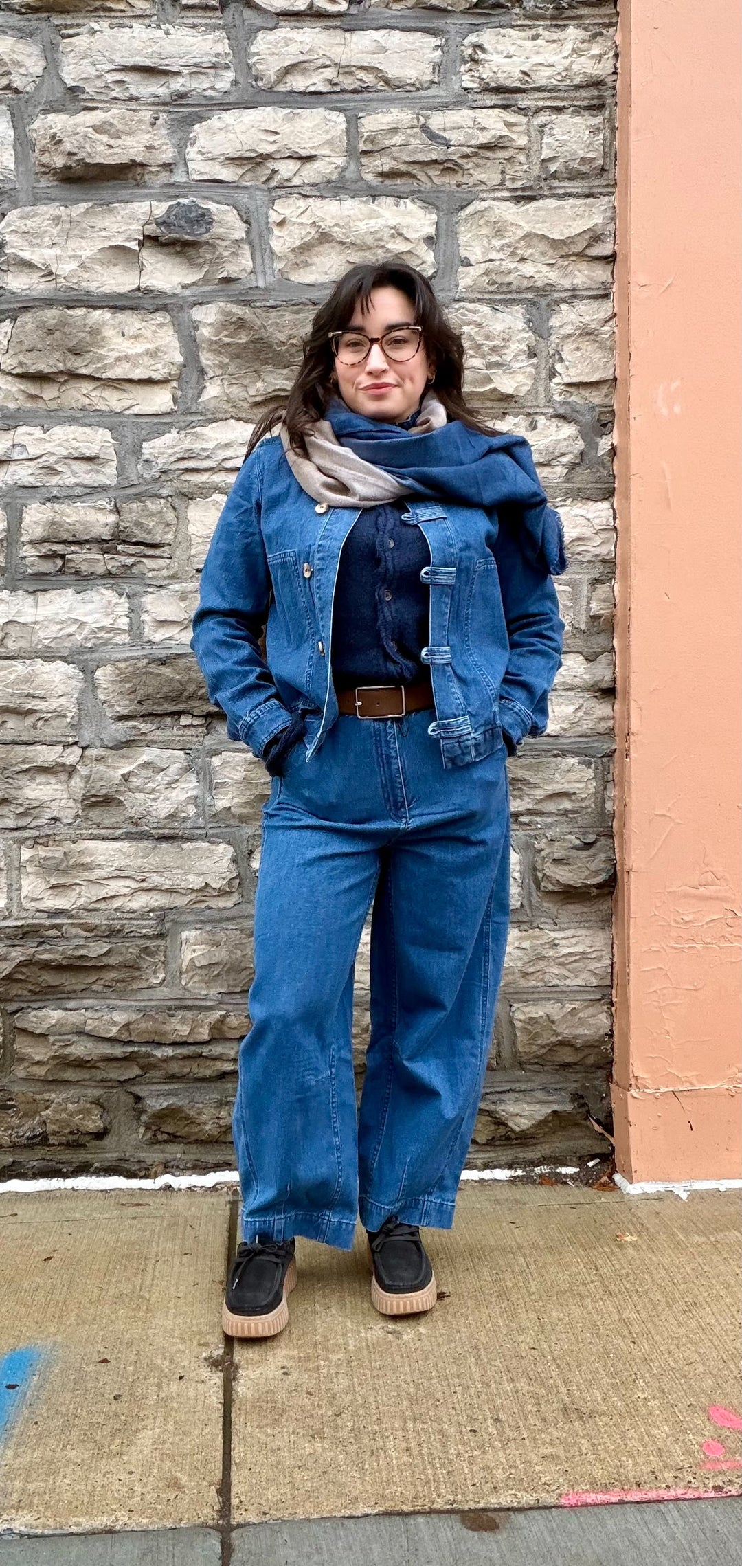 Blouson boutonné Docklands - En denim extensible à col montant