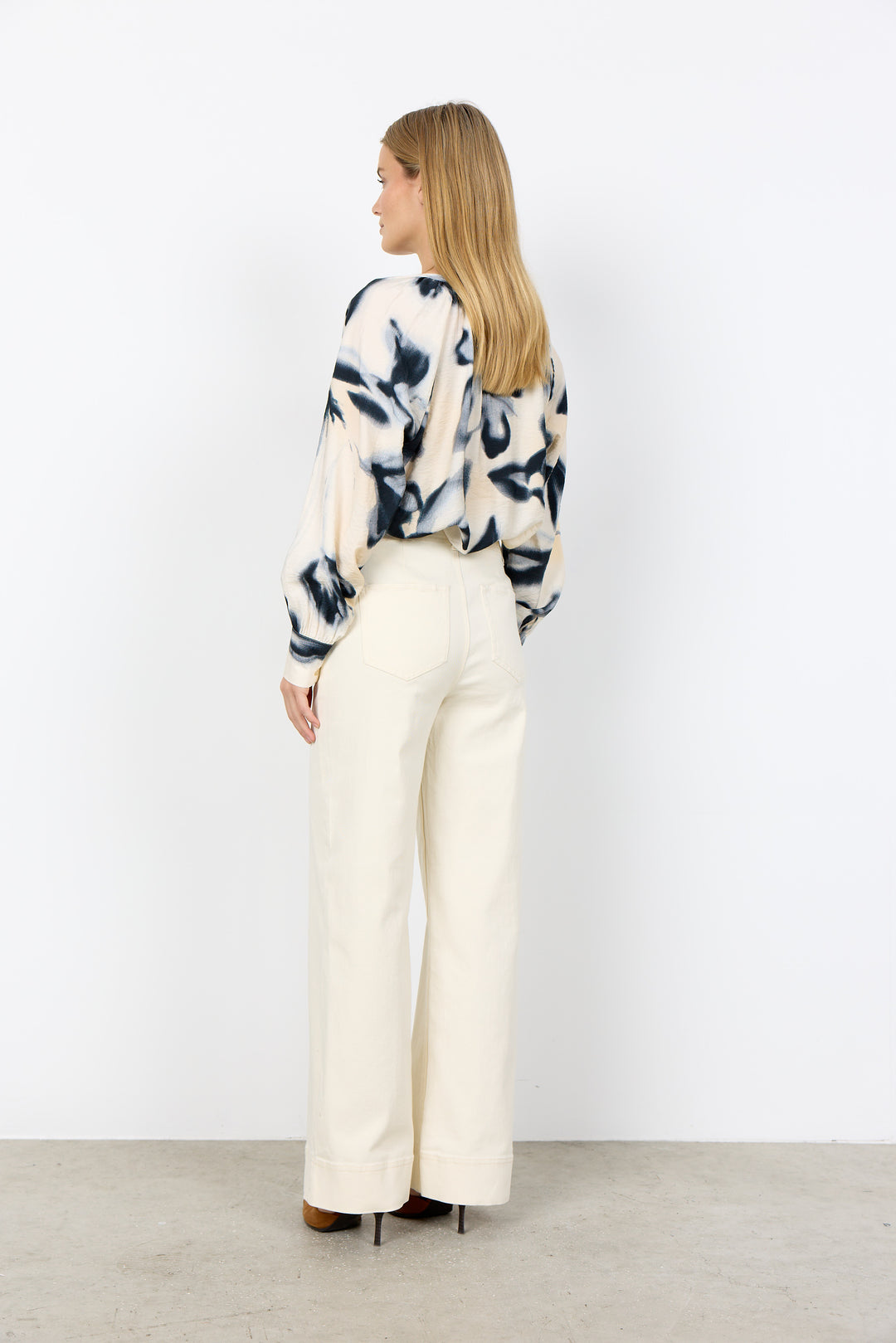 Pantalon en coton extensible Bess - Bas classique à boutons décoratifs