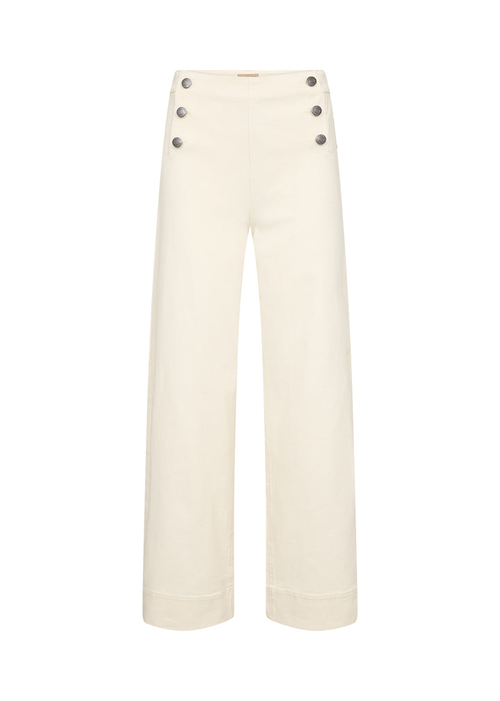 Pantalon en coton extensible Bess - Bas classique à boutons décoratifs