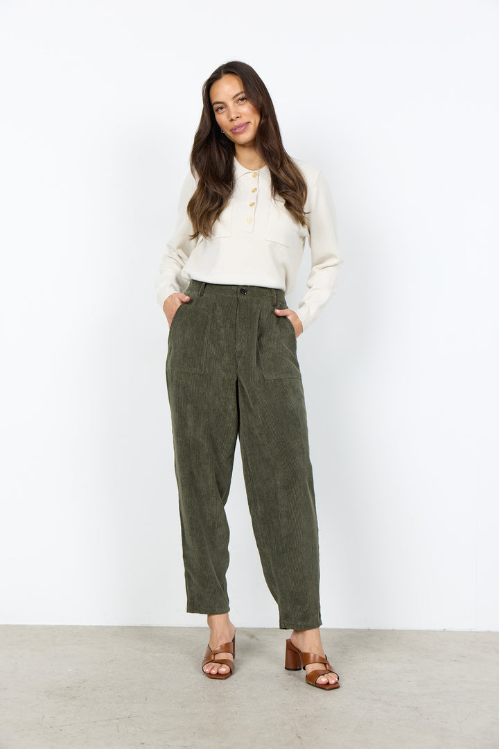 Pantalon texturé Bindi - Taille mi-haute en mélange polyester