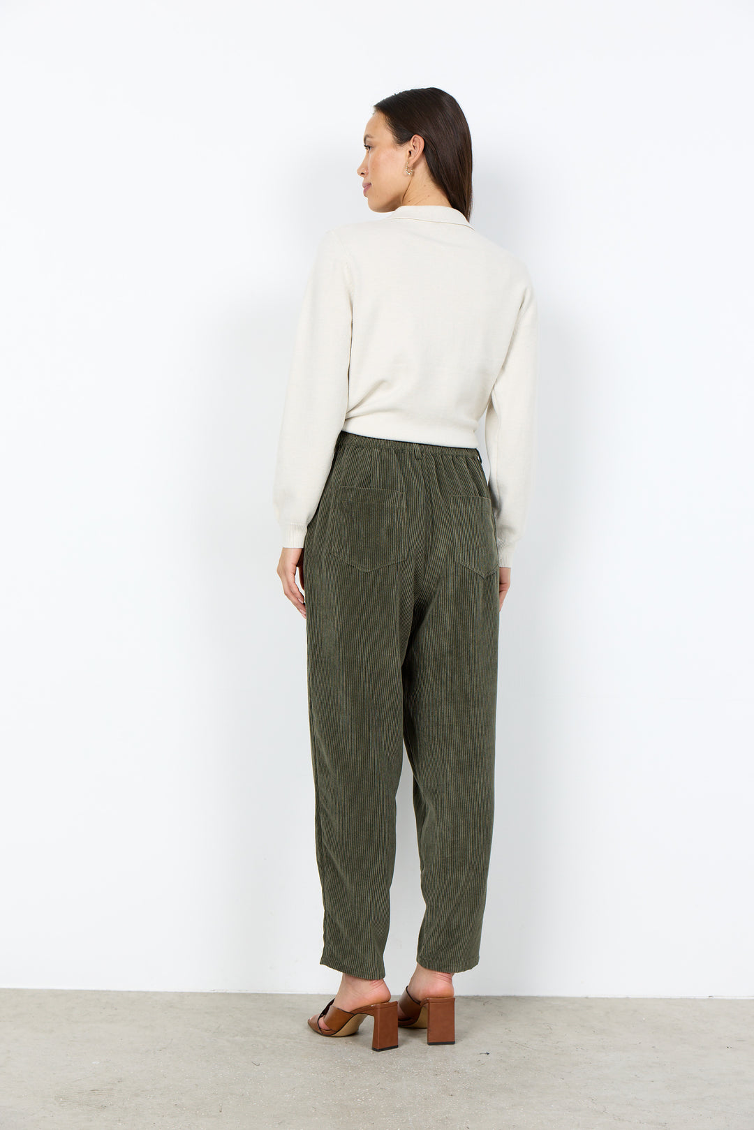 Pantalon texturé Bindi - Taille mi-haute en mélange polyester