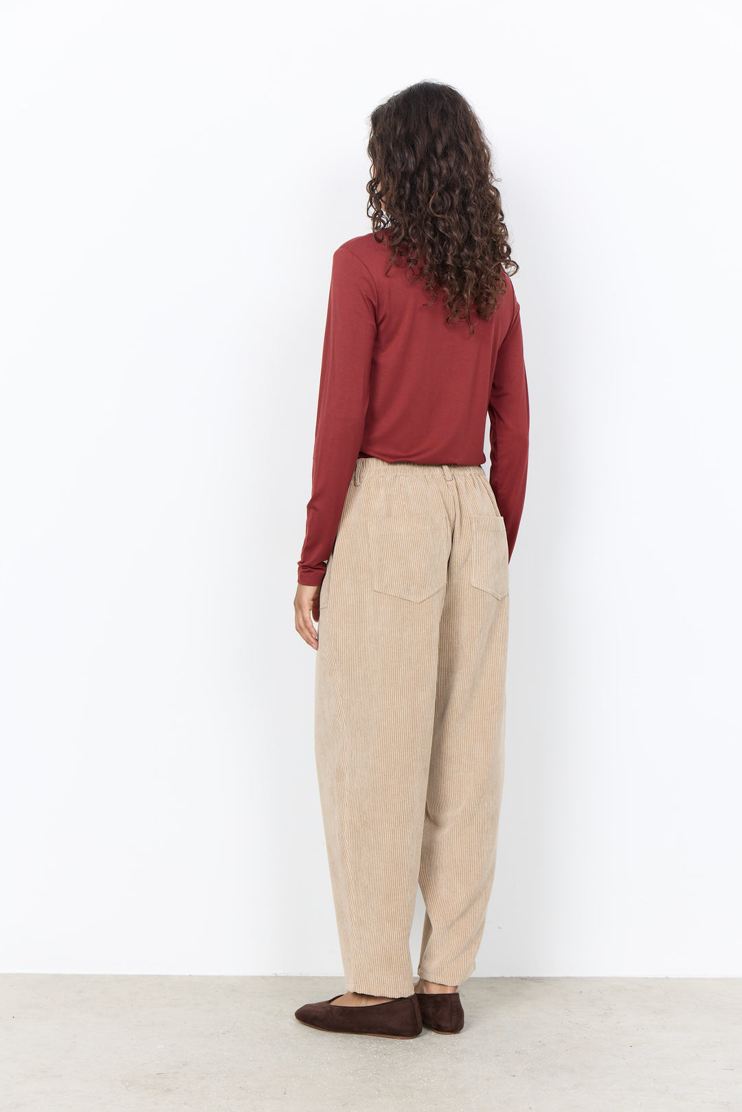 Pantalon texturé Bindi - Taille mi-haute en mélange polyester