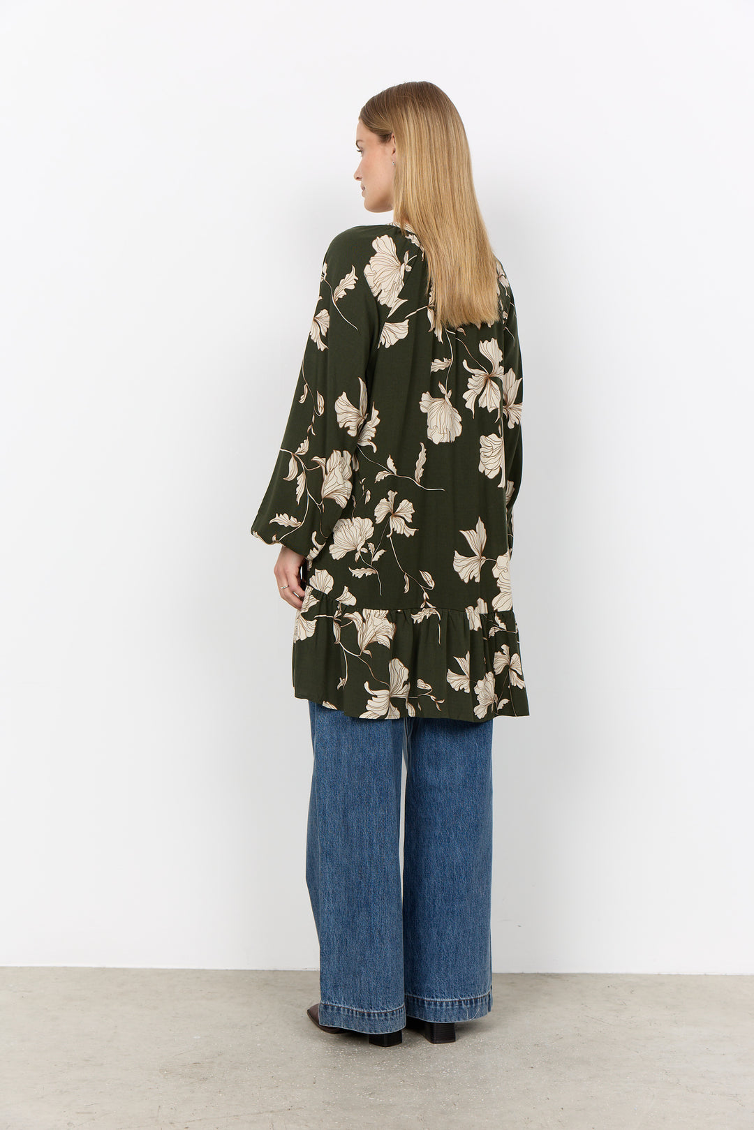 Robe-tunique à motif floral Hamida - Une pièce écoresponsable