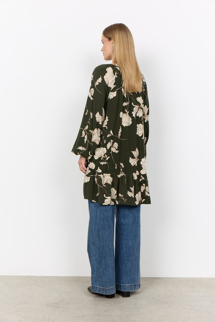 Robe-tunique à motif floral Hamida - Une pièce écoresponsable