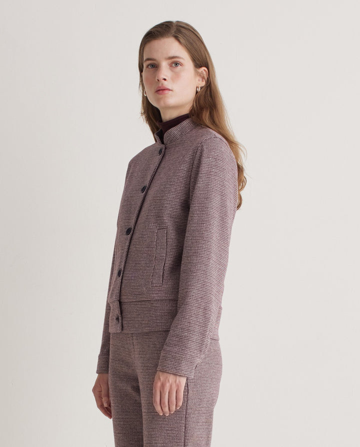 Veste courte douce bordeaux