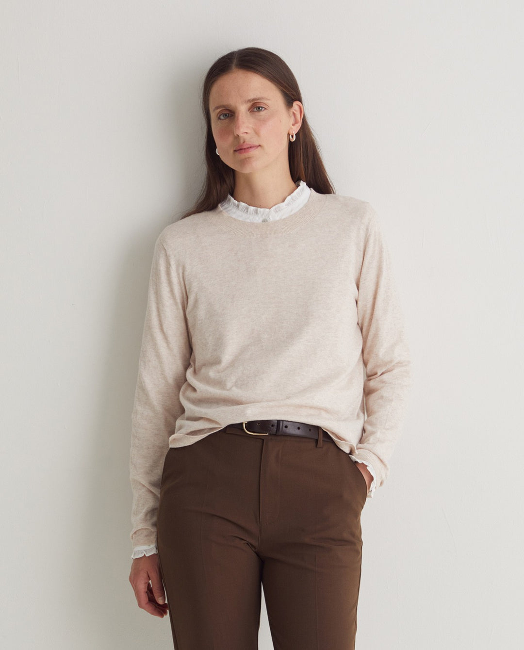 Pull coton bio col rond