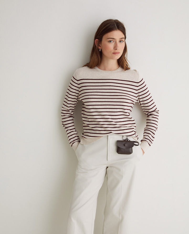 Pull ligné en coton bio