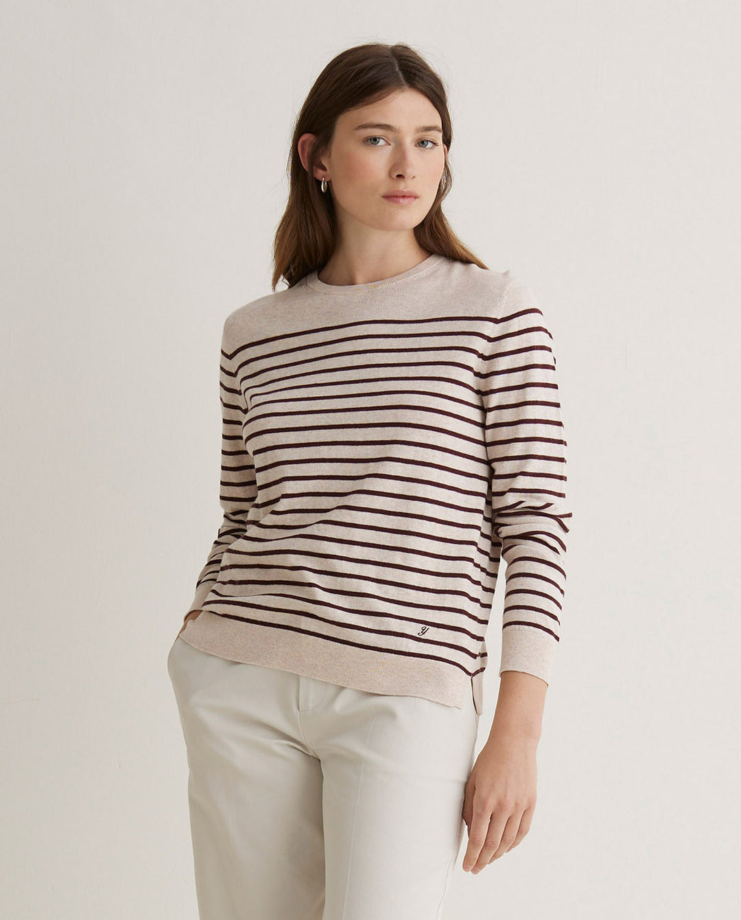 Pull ligné en coton bio