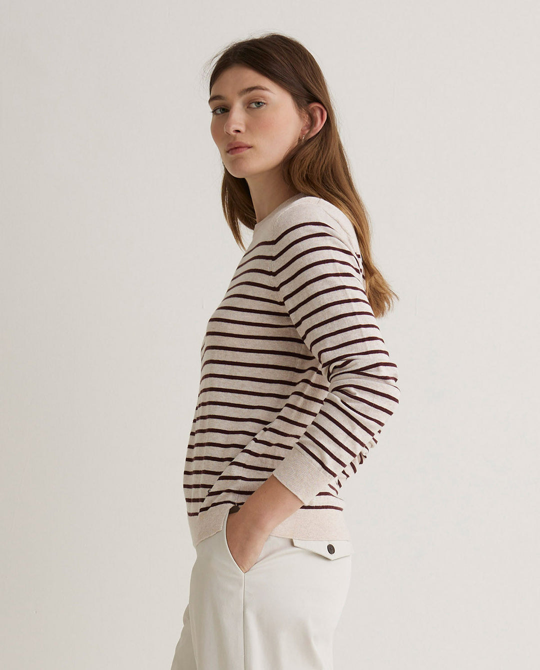 Pull ligné en coton bio