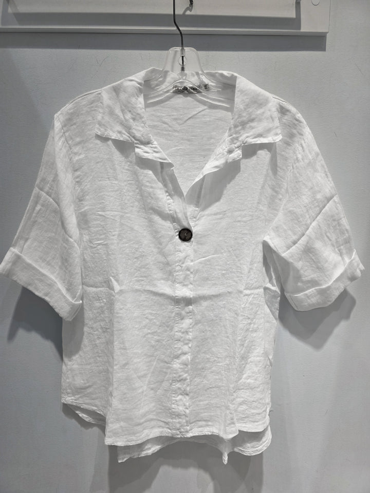 Blouse à col classique manches 3/4 Faye - 100% lin