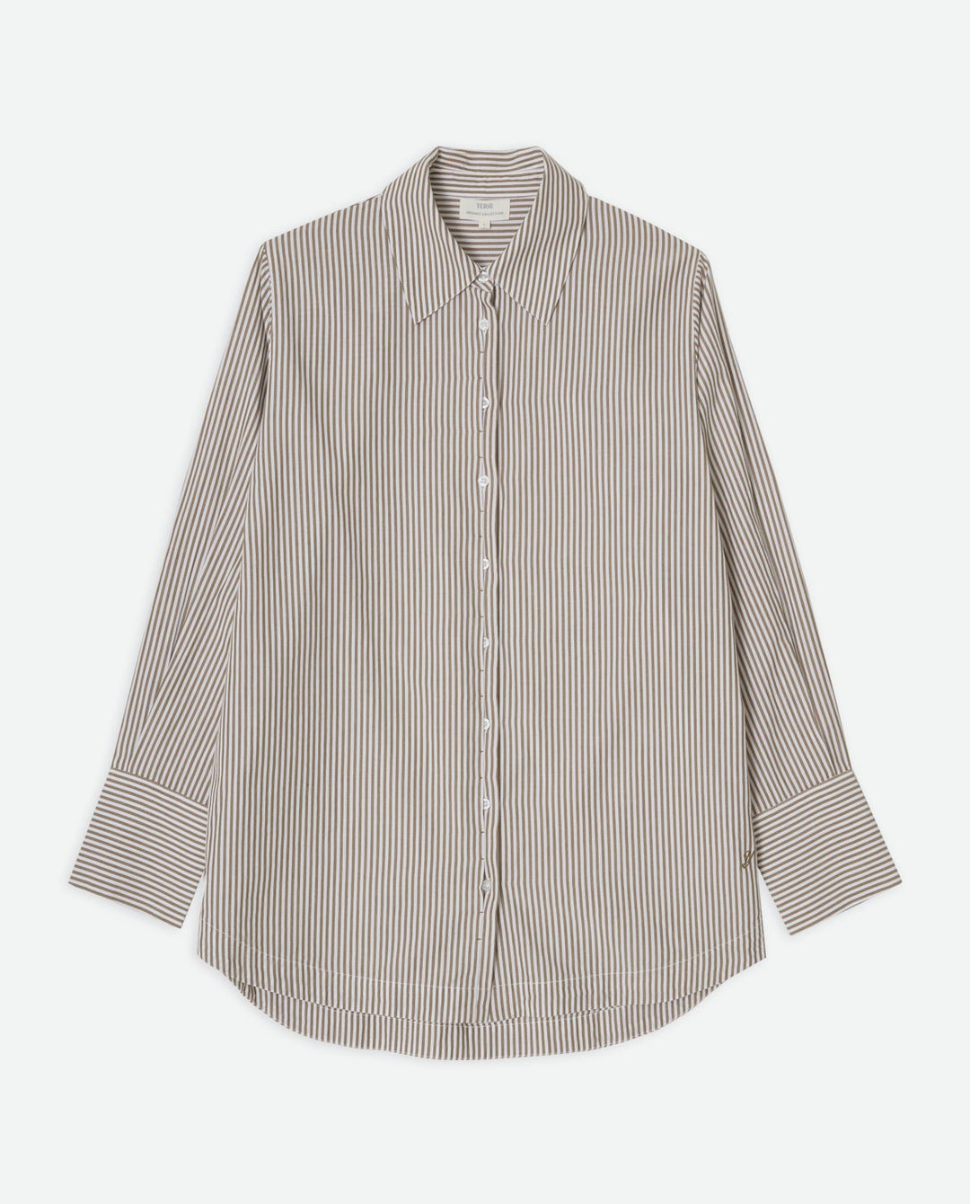 Chemise ample à rayures taupes