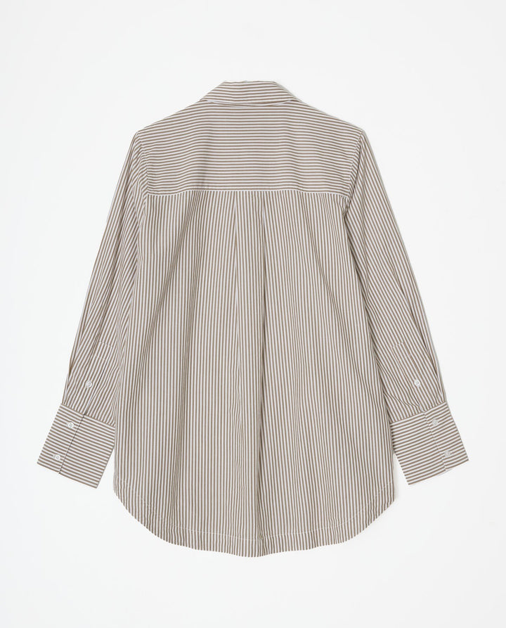 Chemise ample à rayures taupes