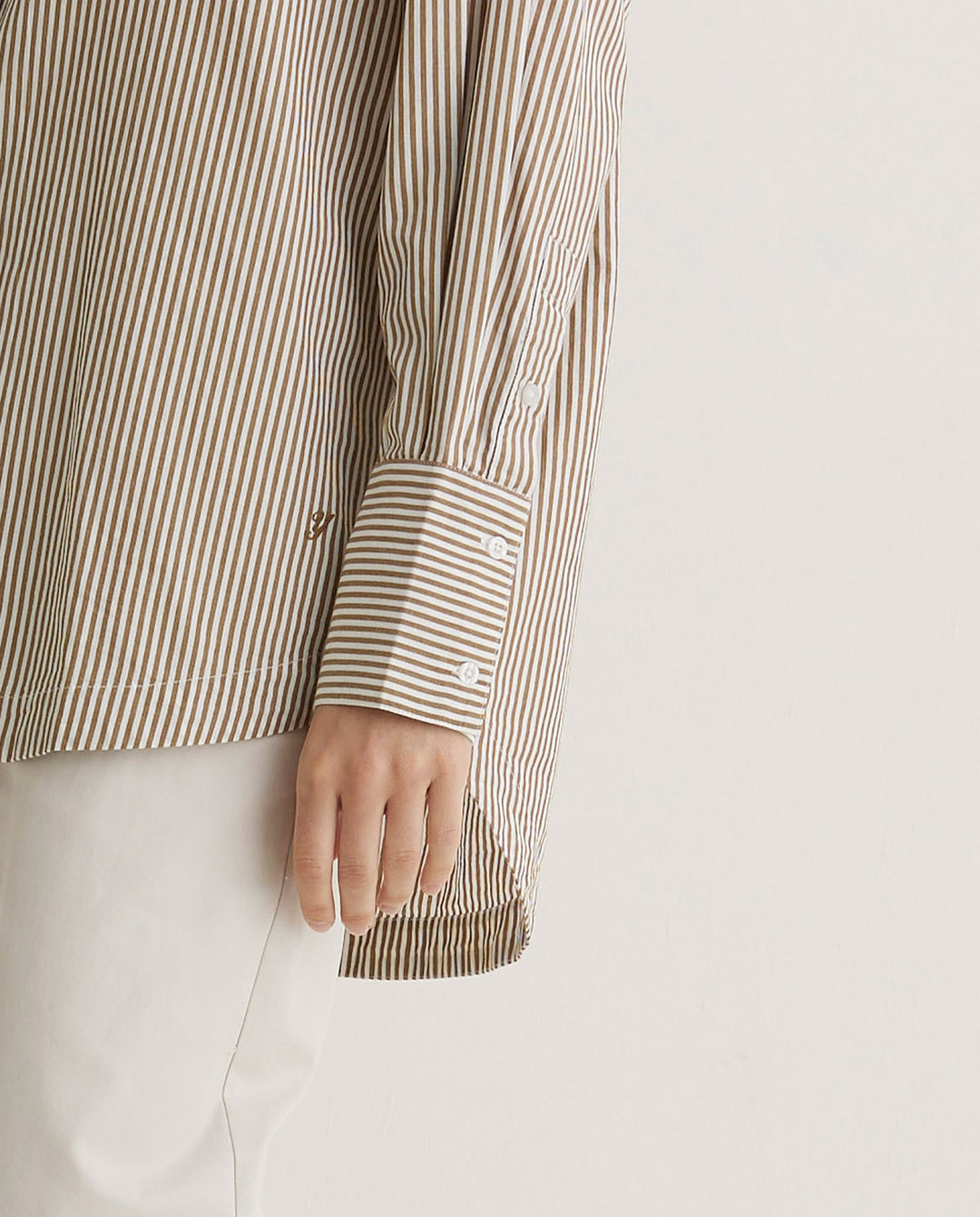 Chemise ample à rayures taupes