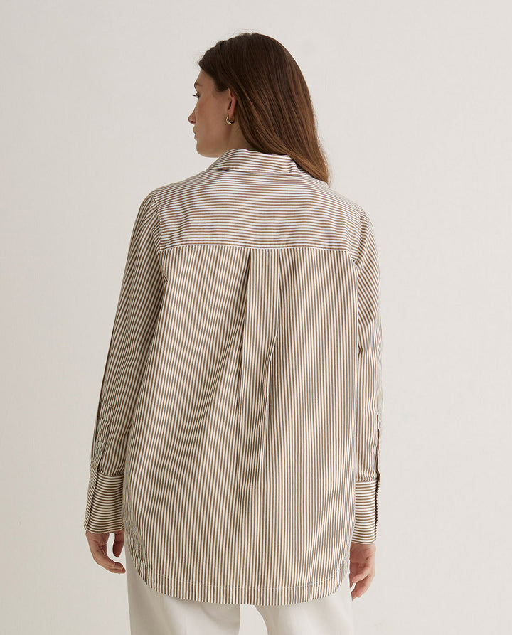 Chemise ample à rayures taupes