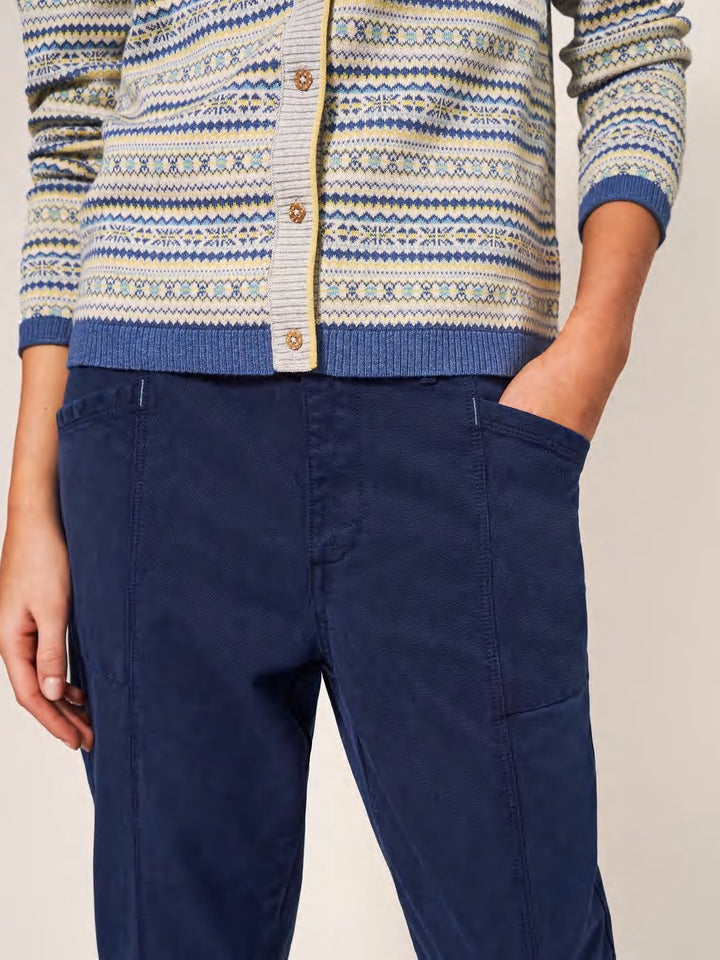 Pantalon coupe droite avec coutures décoratives