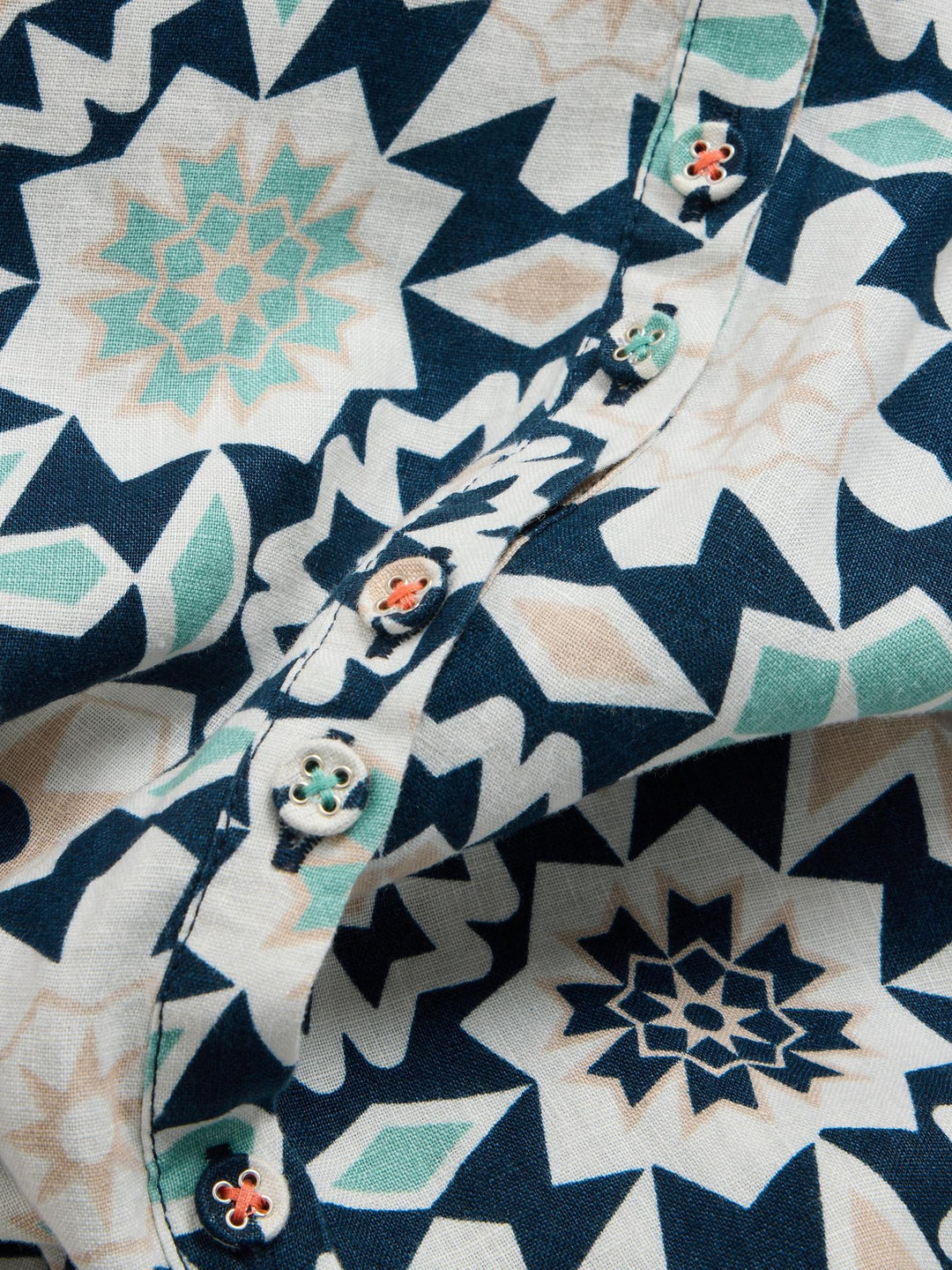 Robe en lin à motifs de fleurs géométriques