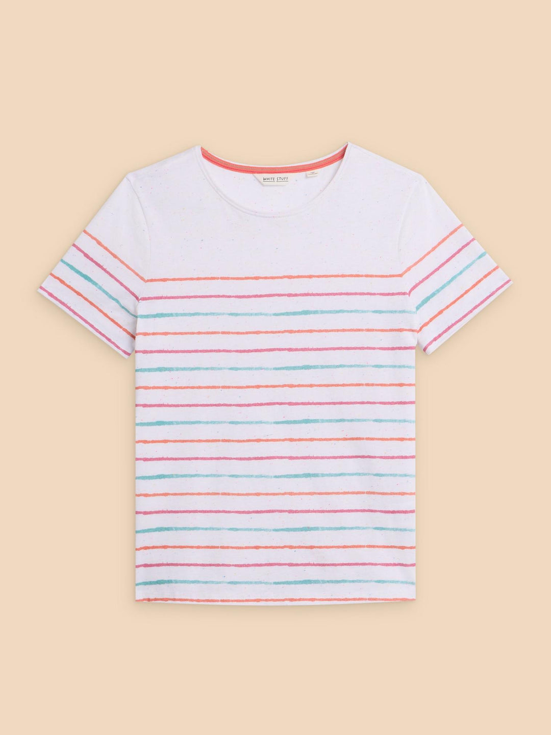 T-shirt avec minis rayures colorées