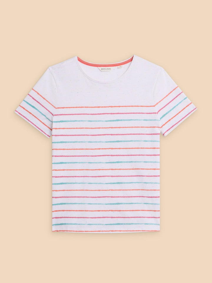 T-shirt avec minis rayures colorées