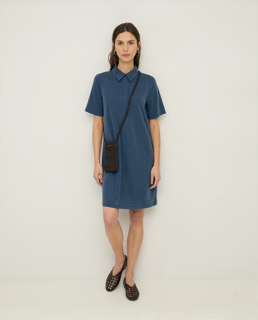 Robe courte à col polo - Décontractée et extensible