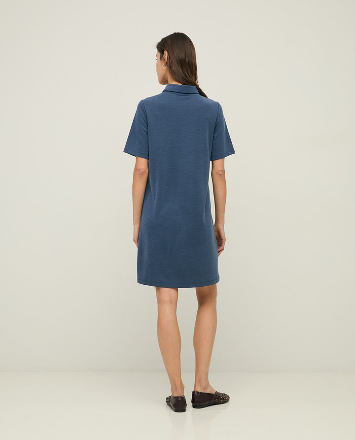 Robe courte à col polo - Décontractée et extensible