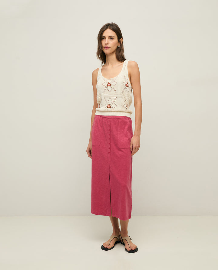 Jupe à boutons décoratifs - 100% coton doux et respirant