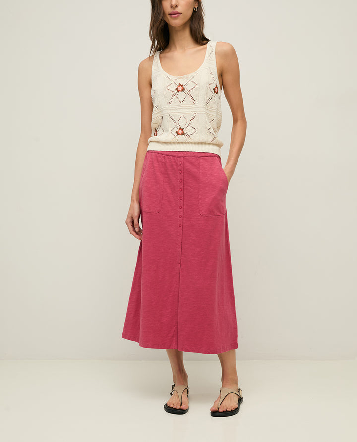 Jupe à boutons décoratifs - 100% coton doux et respirant