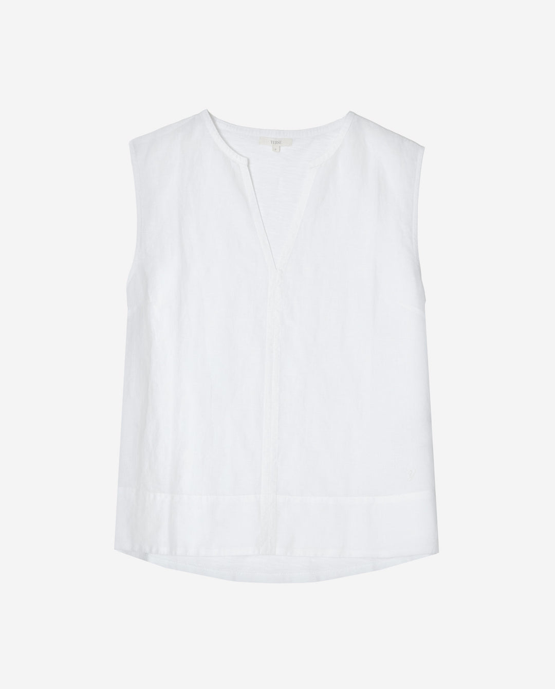 Blouse sans manches en lin et coton - Coupe fluide et structurée