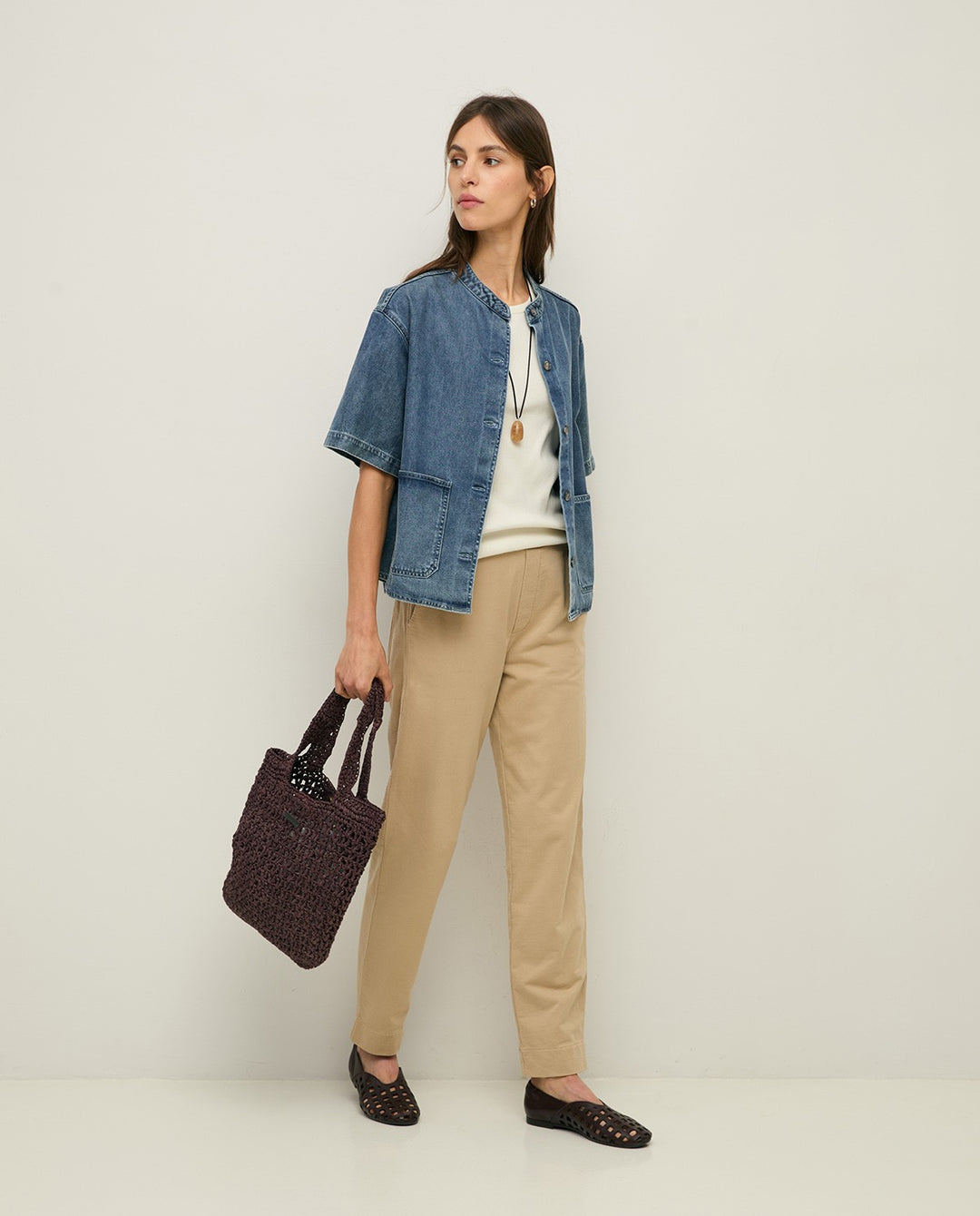 Pantalon à taille mi-haute confortable - Coton biologique