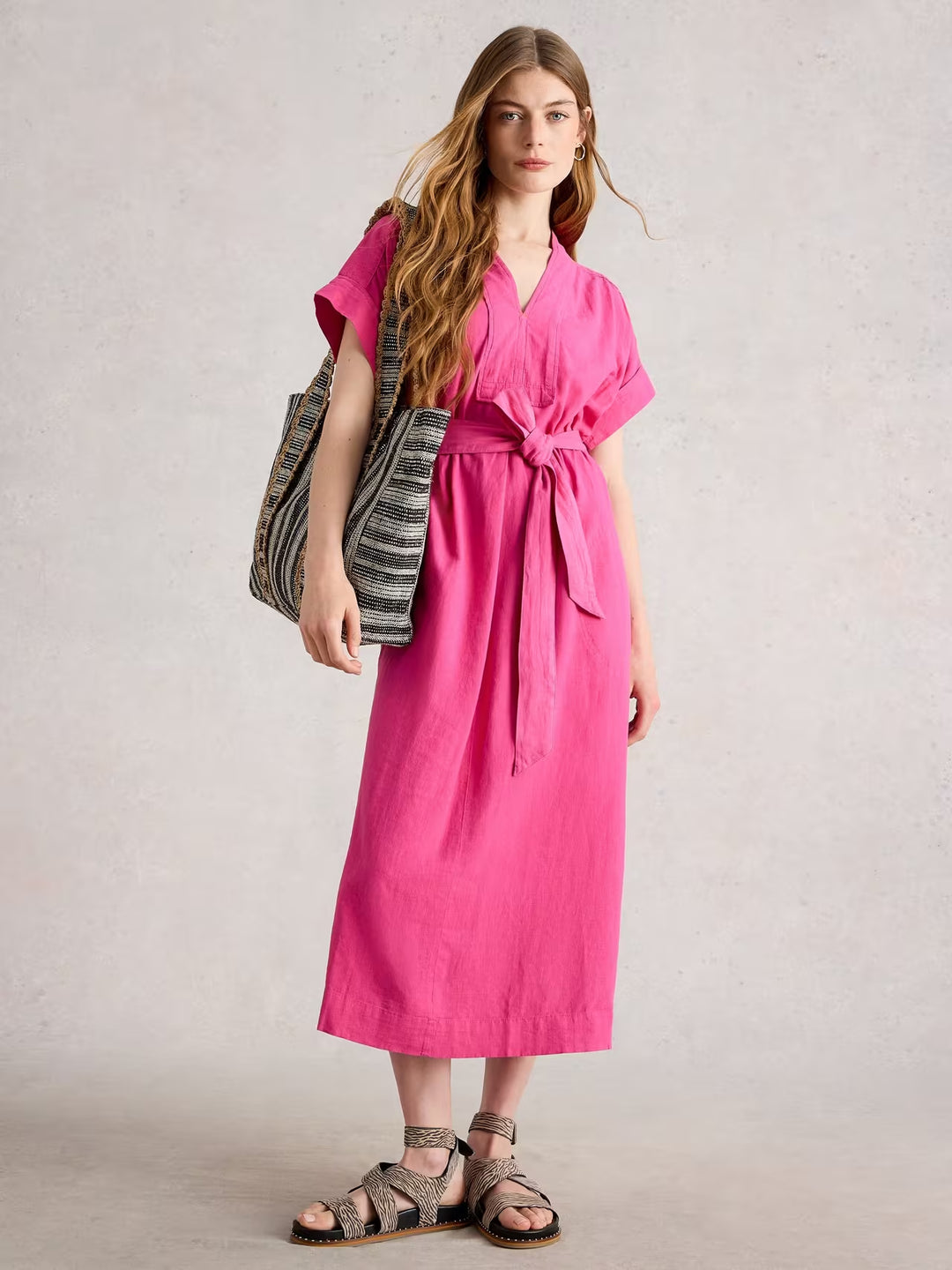 Marianne linen blend midi dress