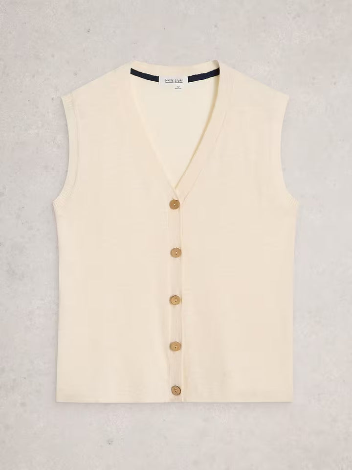 Veste sans manches col V Nova - Mélange de coton biologique et lin