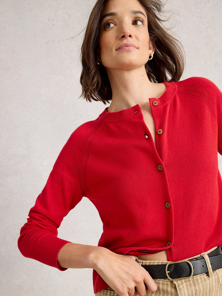 Cardigan rouge éclatant Lulu