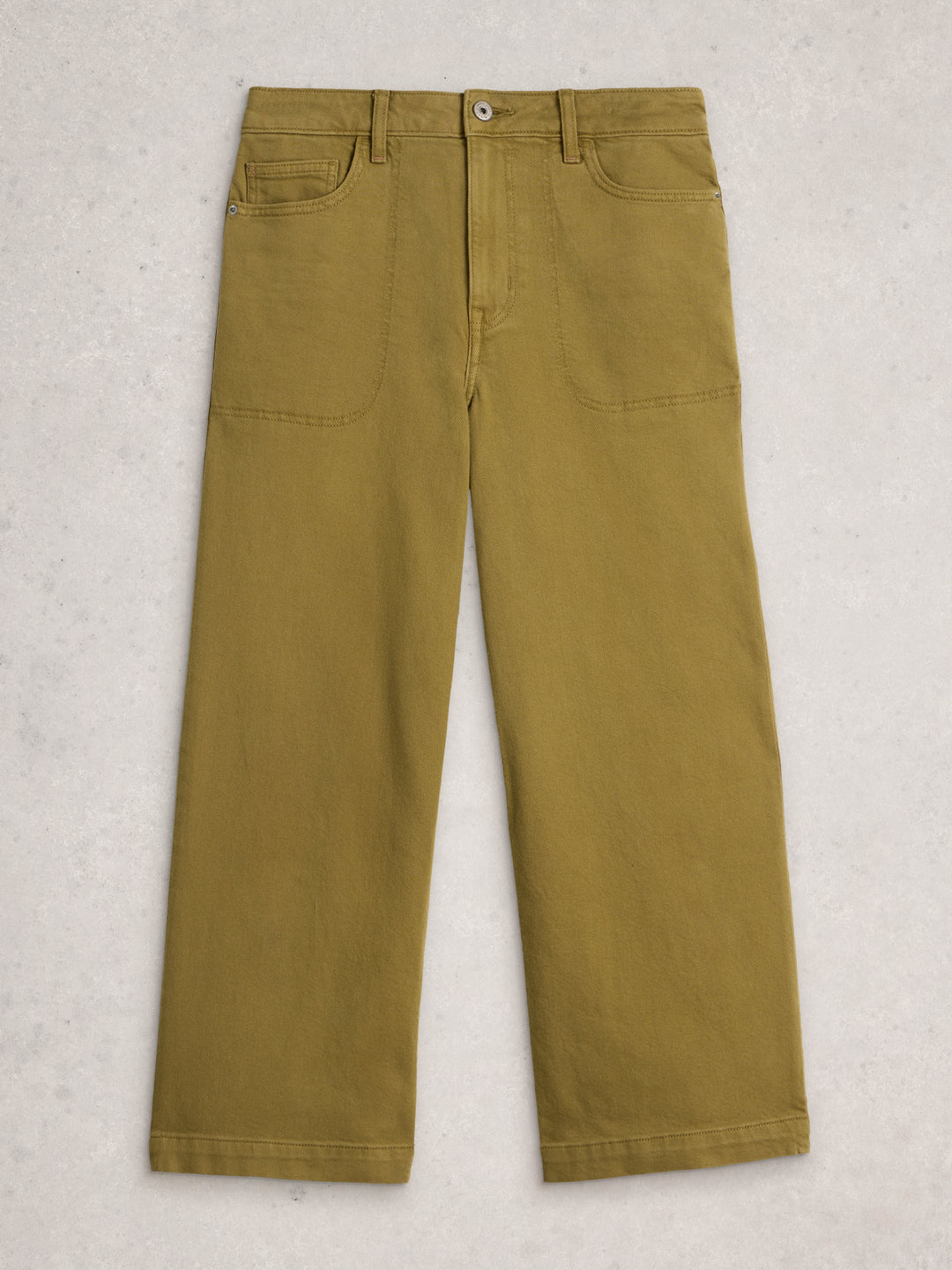 Jean kaki à coupe wide leg Tia