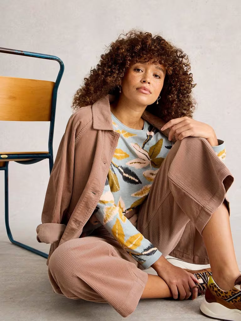 Veste côtelée couleur latté Eden