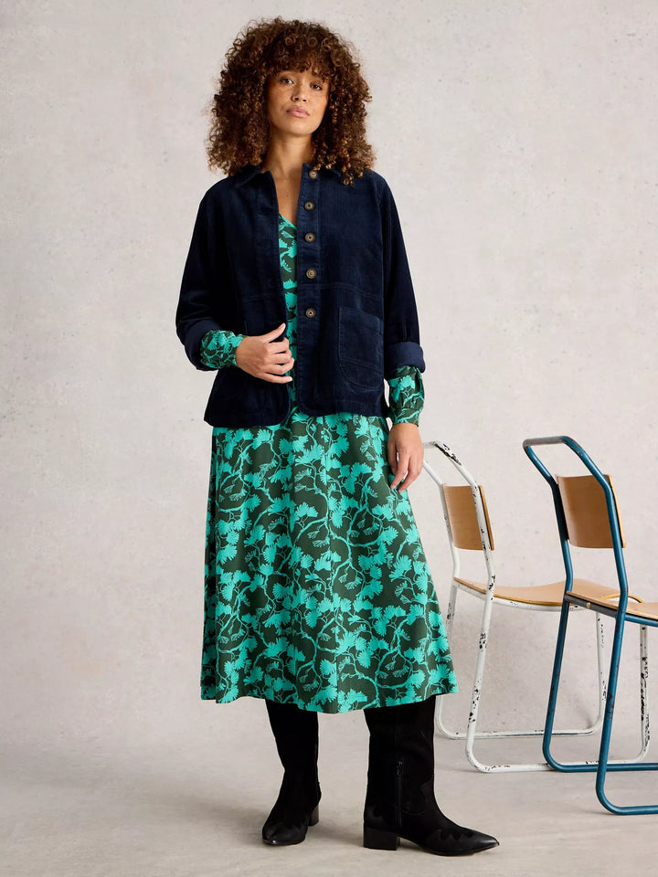 Veste boutonnée de coton biologique et lyocell - Avec col tailleur et poches