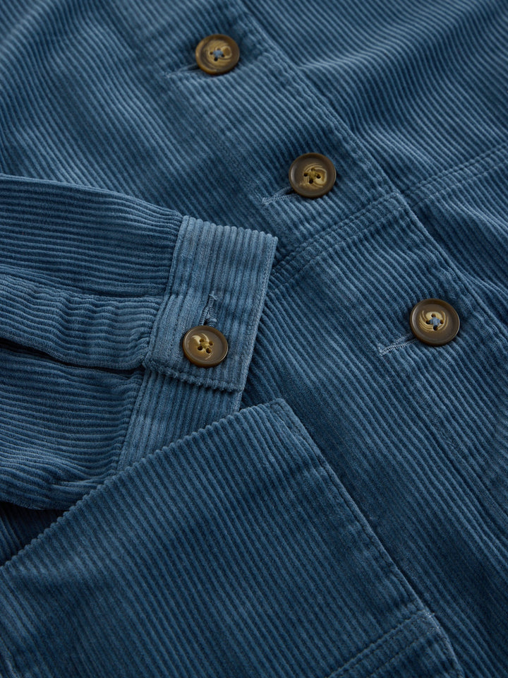 Veste boutonnée de coton biologique et lyocell - Avec col tailleur et poches