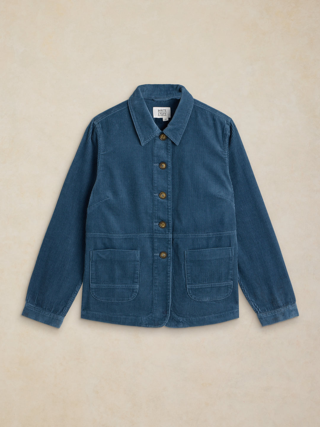 Veste boutonnée de coton biologique et lyocell - Avec col tailleur et poches