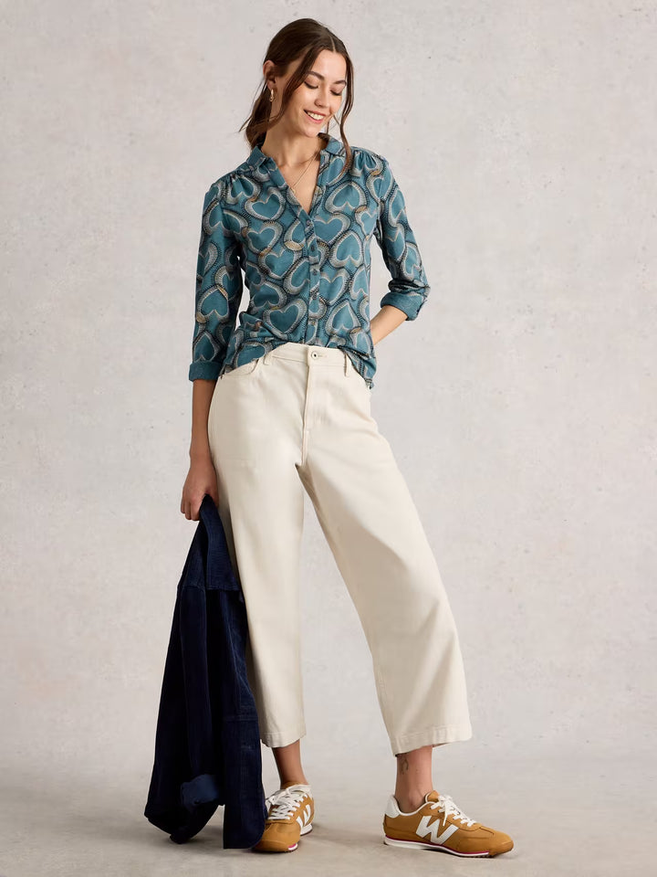 Chemise imprimée avec coeurs