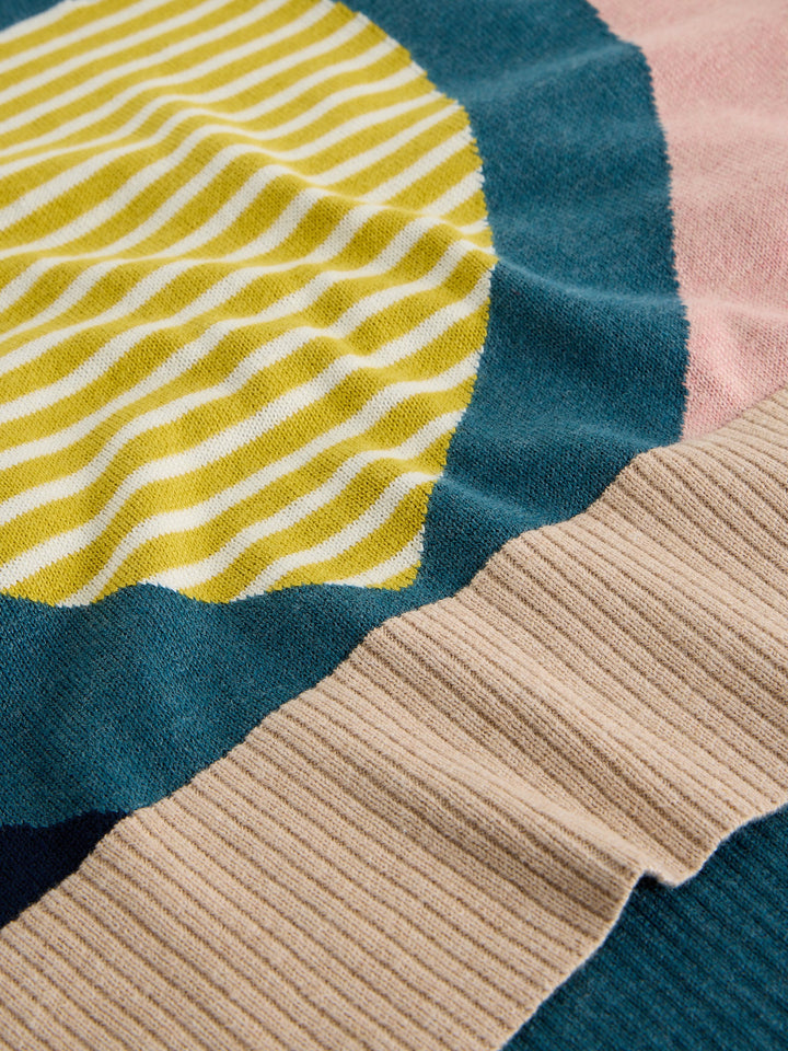 Pull à manches longues avec coeurs et rayures Olive