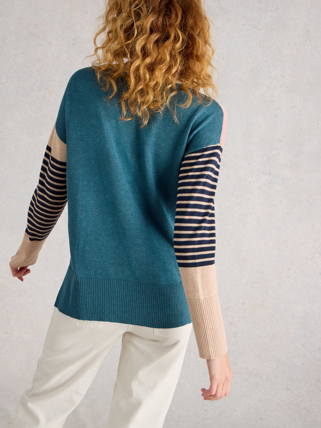 Pull à manches longues avec coeurs et rayures Olive