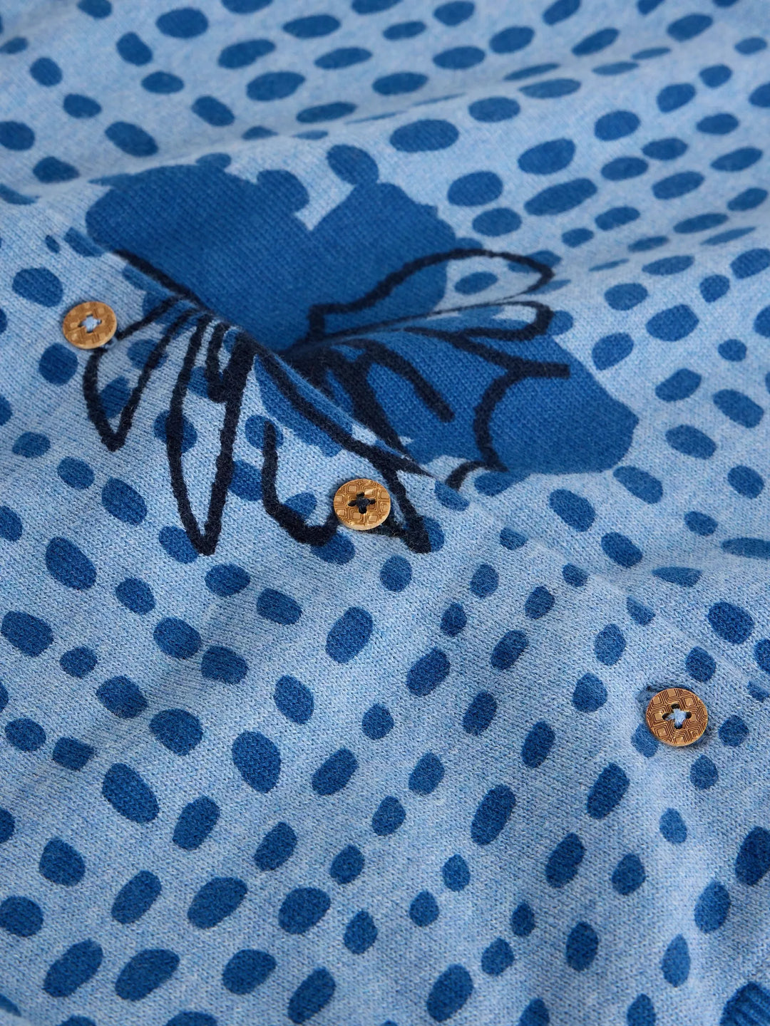 Lulu Print Cardigan - Lightweight long-sleeve organic cotton knit