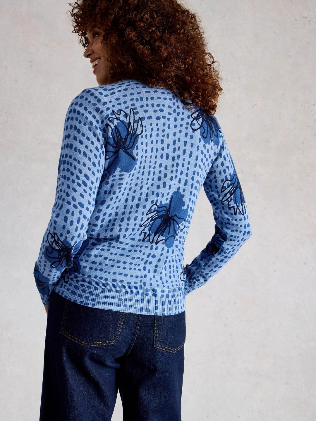 Lulu Print Cardigan - Lightweight long-sleeve organic cotton knit