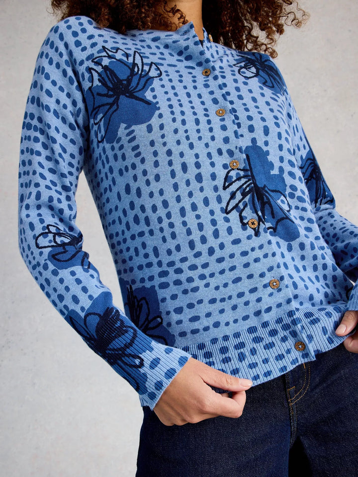 Lulu Print Cardigan - Lightweight long-sleeve organic cotton knit