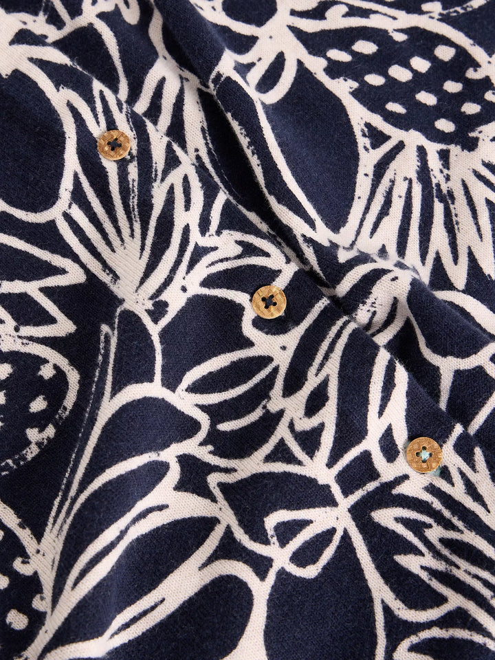 Lulu Print Cardigan - Lightweight long-sleeve organic cotton knit